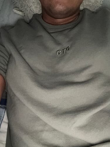 Customer photo review of NeoTerra Oversized Tee - Olive Green