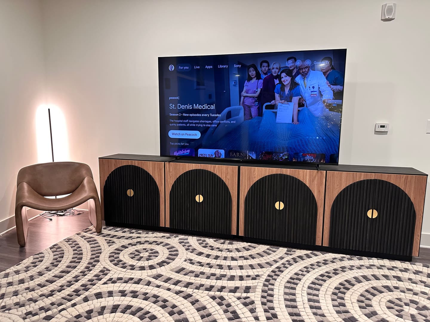 Customer photo review of 65" Arched Modern Fluted Sideboard Buffet Cabinet