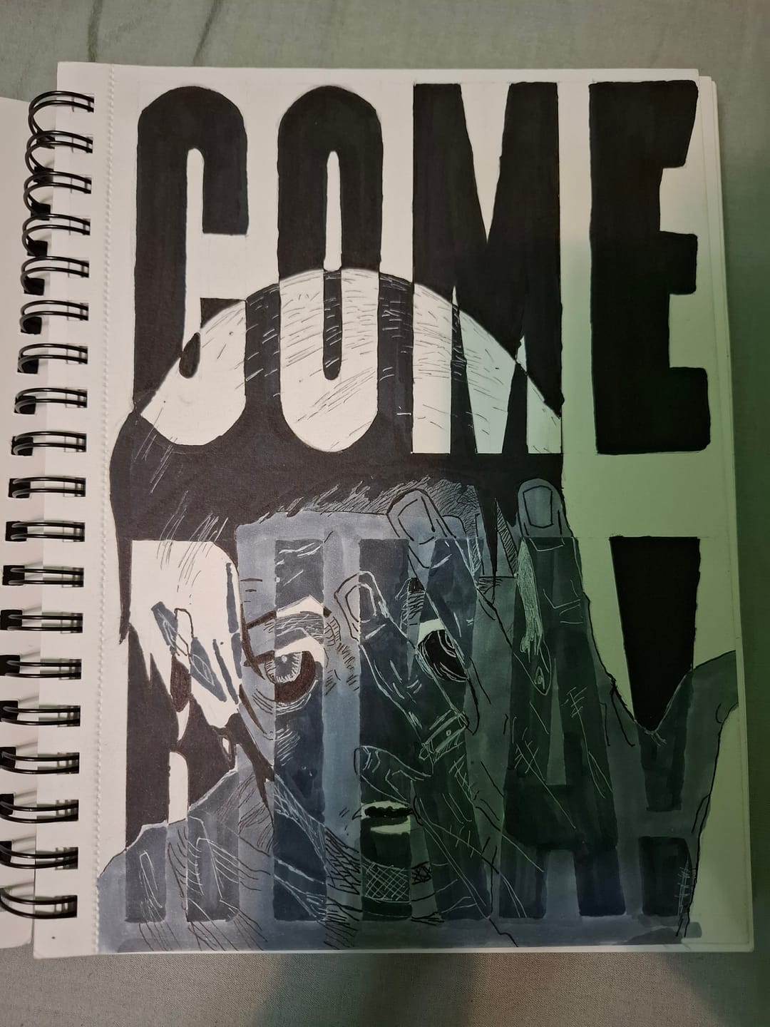Customer photo review of Ohuhu Spiral-Bound Mix Media Pad for Multiple Techniques