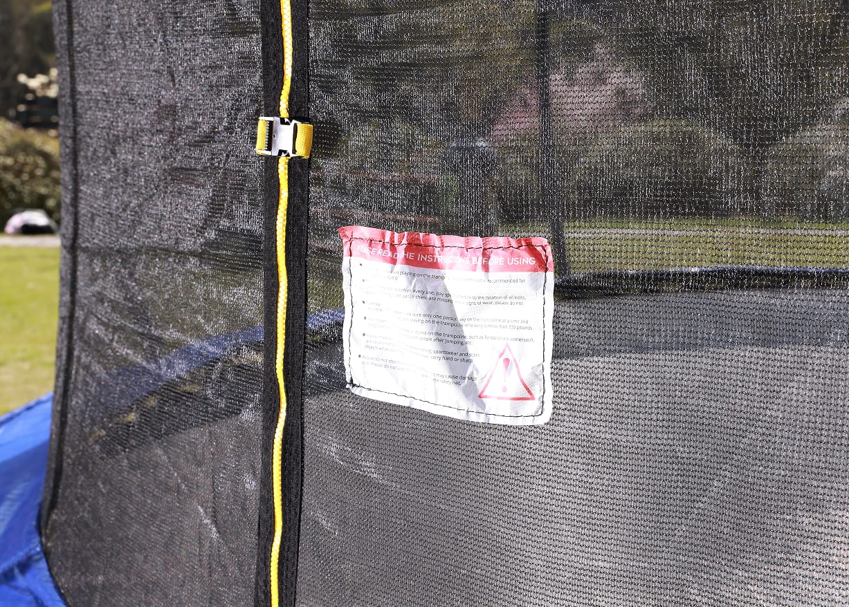 Customer photo review of 14FT Blue Soft Backboard Trampoline for Family with Safety Net&Ladder
