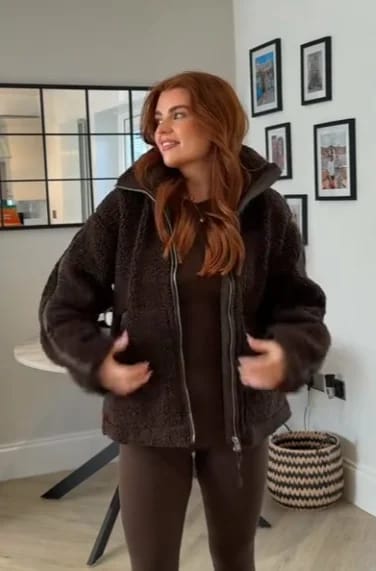 Customer photo review of Susan Zip Up Teddy Jacket