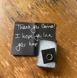 Customer photo review of Gold Fill Twist Hoop