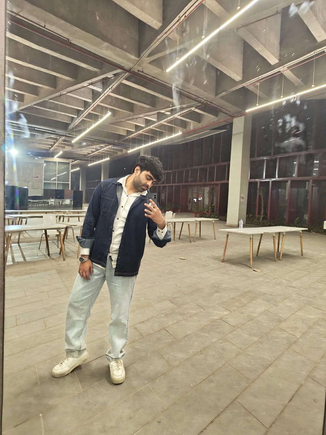 Customer photo review of Ice Blue Washed Baggy Jeans