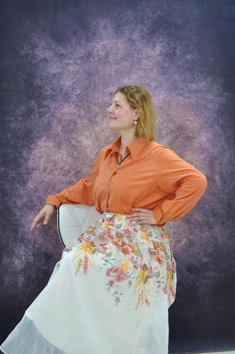 Customer photo review of Fustă Beah cu imprimeu floral din plasă