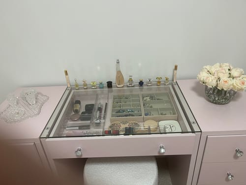 Customer photo review of Table & 2 x Draw Set “Iconic" Pink
