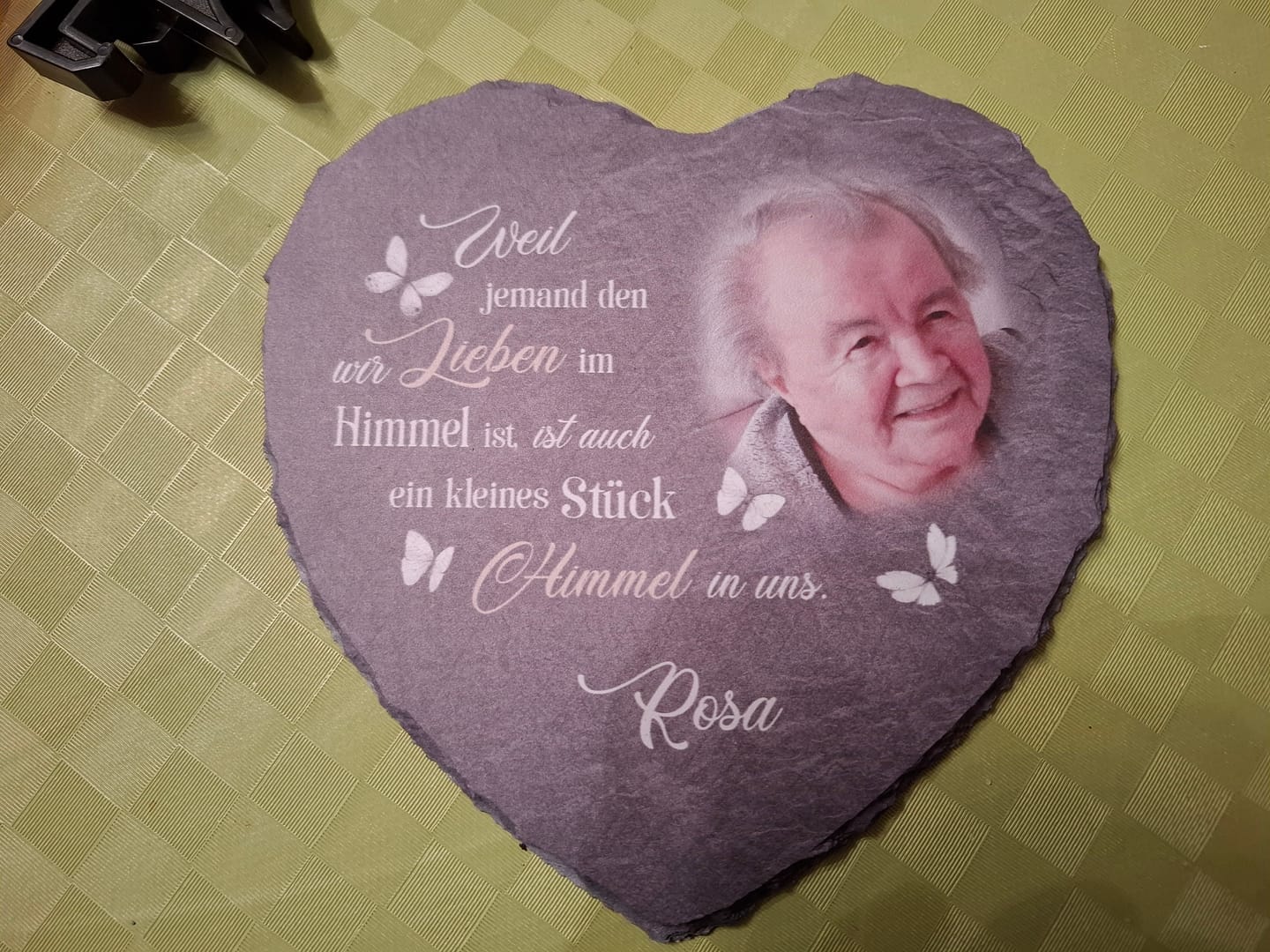 Customer photo review of Ein Stückchen Himmel - Familien-Schieferherz