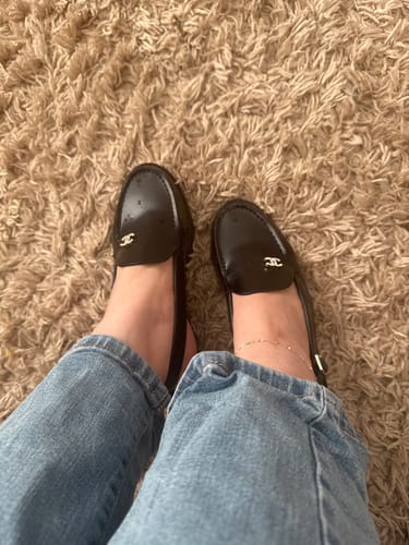 Customer photo review of CC MOCCASIN SLINGBACK IN BLACK PATENT CALFSKIN