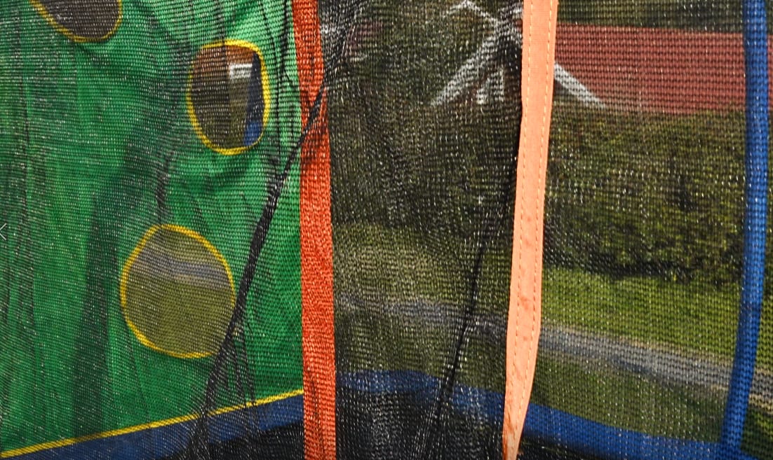 Customer photo review of 10X16FT Blue Rectangle Trampoline for children and adults with Safety net