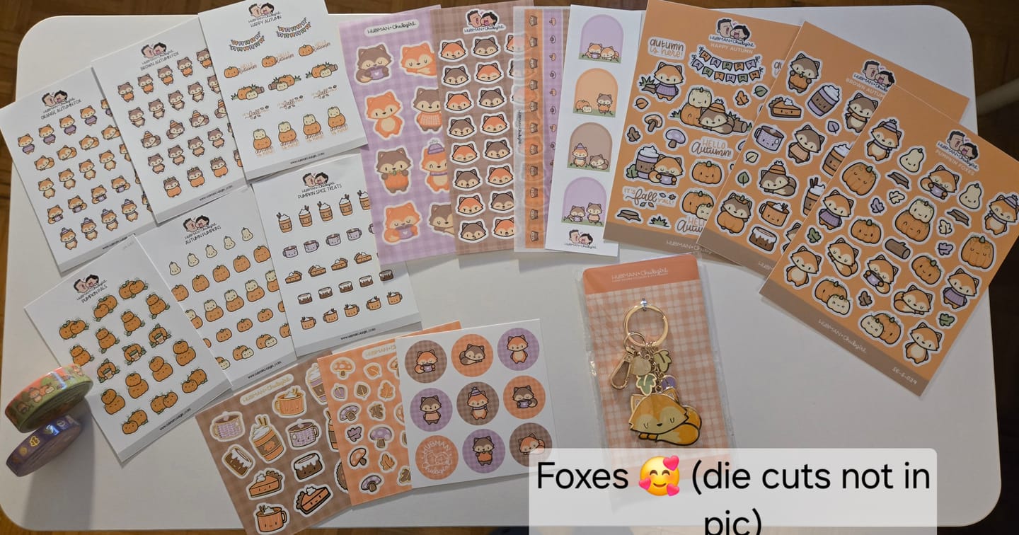 Customer photo review of Orange Autumn Fox Planner Stickers