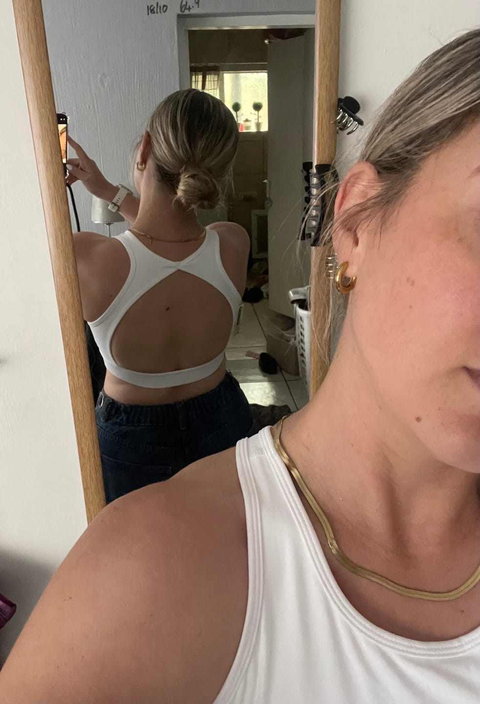 Customer photo review of Cut Out Backless Sports Bra