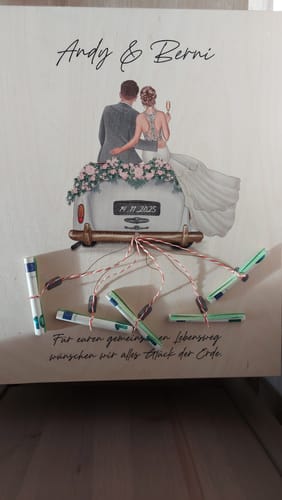 Customer photo review of Leonardo Gläser mit Gravur - Hochzeitsauto & Wedding Love als Set