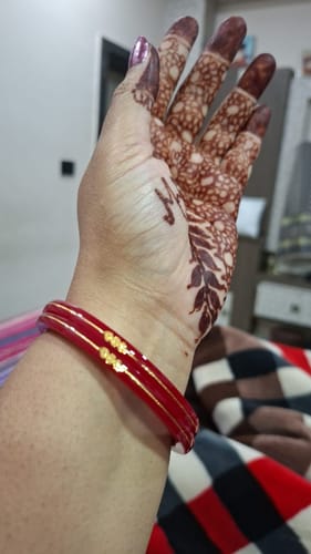 Customer photo review of “22k Hallmark Red Divya Shringar Bangle” (2 pis)