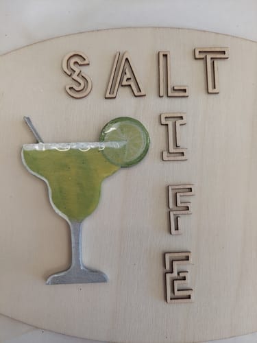 Customer photo review of Unfinished Wood Margarita Shape | DIY Craft Cutout | up to 46" DIY