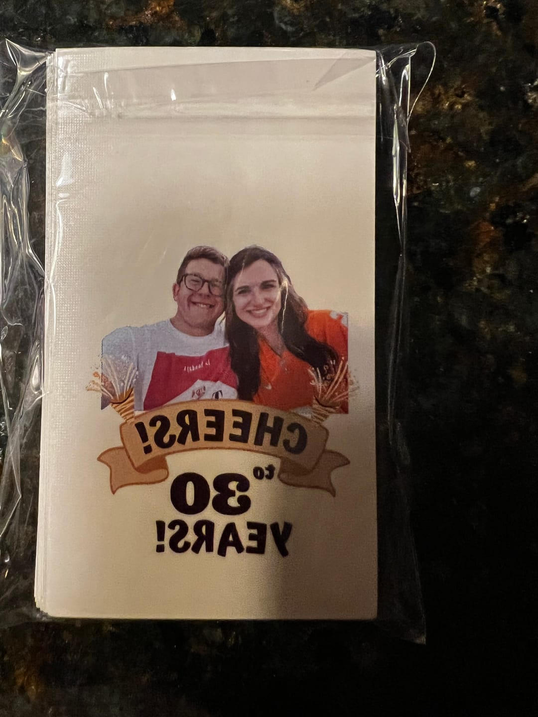 Customer photo review of Cheers to Years Birthday Banner