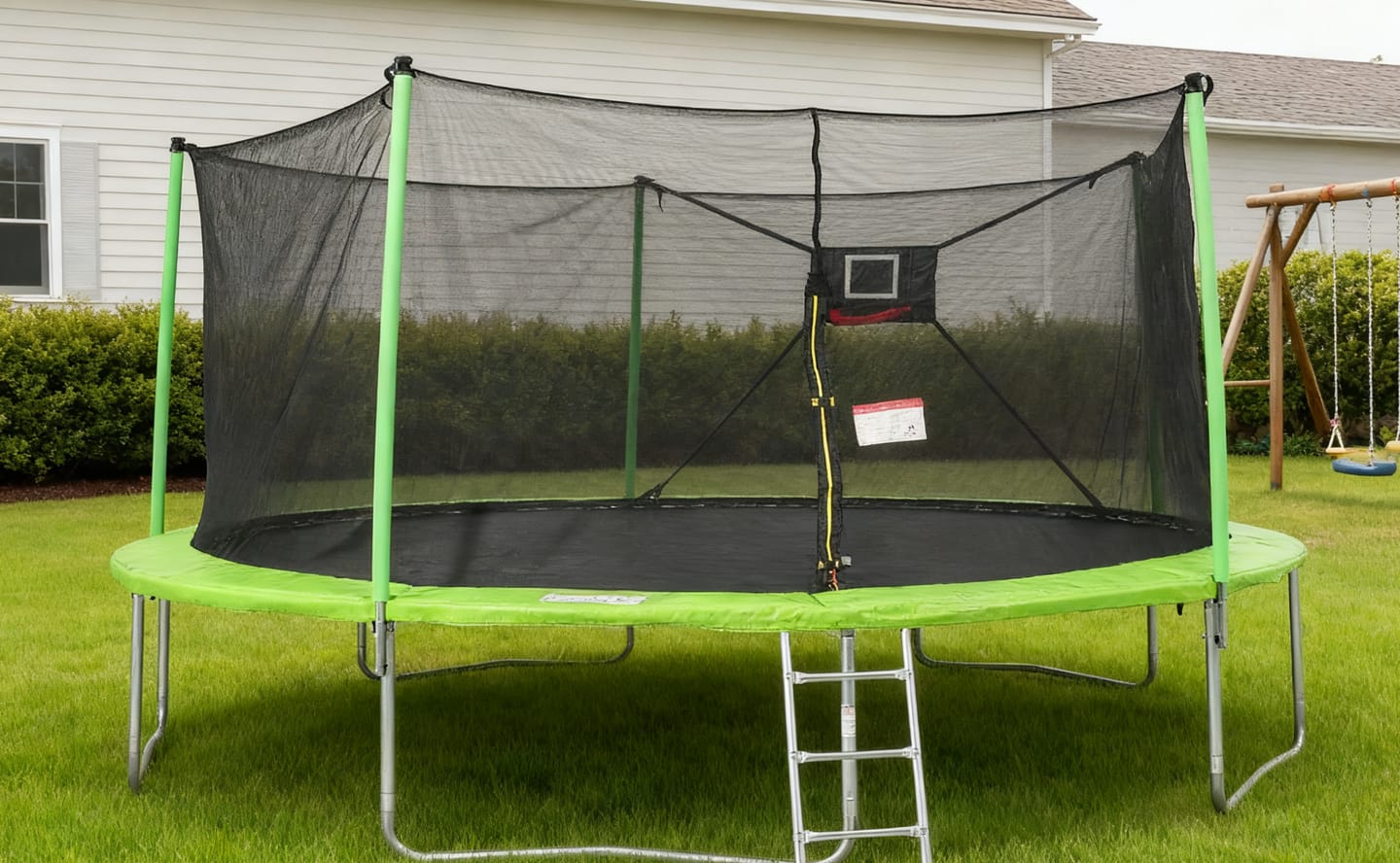 Customer photo review of 14FT Green Soft Backboard Trampoline For Adults&Kids