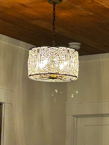 Customer photo review of 4-Light Vintage Glam Crystal Drum Lantern Pendant