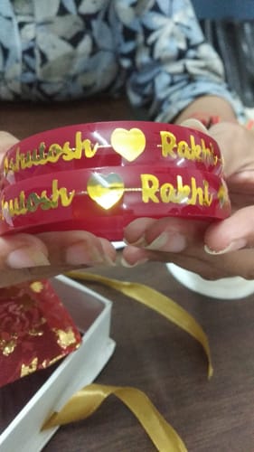Customer photo review of Anmol Bandhan Gold Bangles –  Love & Togetherness crafted in Gold