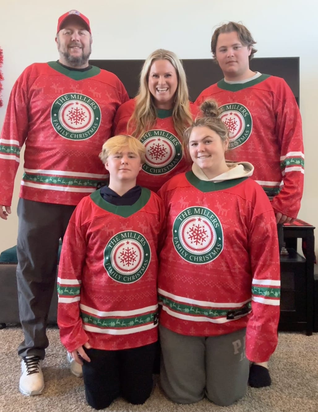 Customer photo review of Family Christmas Custom Hockey Jersey