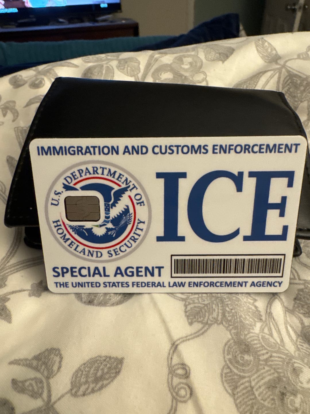 Customer photo review of ICE Special Agent Credit Card Skin Decal