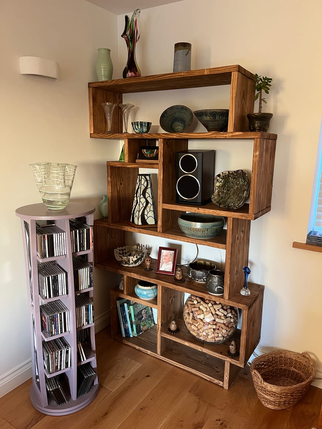 Customer photo review of Solid Wood Box Bookcase & Shelving Unit - Modular Storage Organizer - Boxes