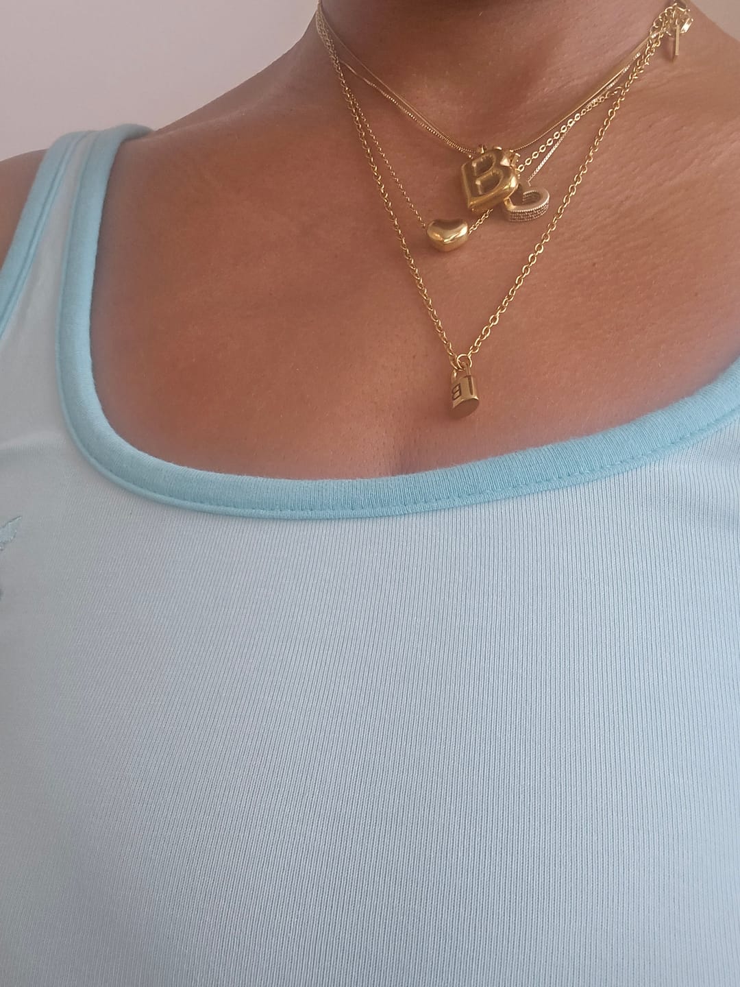 Customer photo review of Ellie® Initial Love Lock 18k Gold Necklace