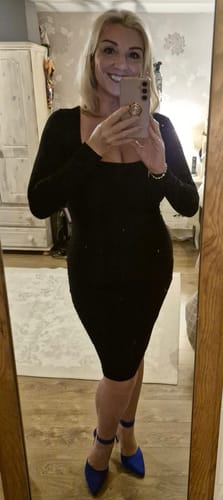 Customer photo review of Long Sleeve Midi Shapewear Dress