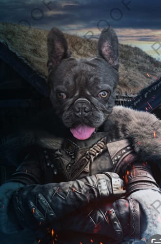 Customer photo review of The Viking - Custom Pet Portrait