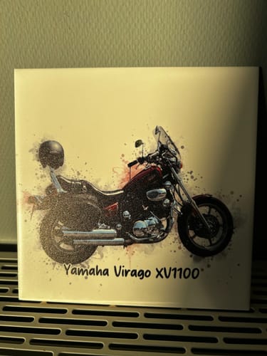 Customer photo review of Tegel met Gepersonaliseerd Huisdier Portret in Aquarelstijl