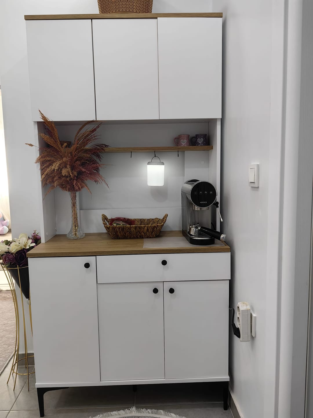 Customer photo review of Rani JE196 Çok Amaçlı Dolap 6 Kapaklı 1 Çekmeceli Kiler Mutfak Dolabı Sepet Ceviz - Beyaz