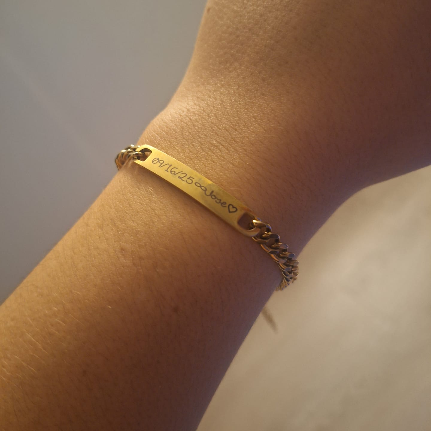 Customer photo review of Engraved Bracelet Set - W/ Eternal Rose Box