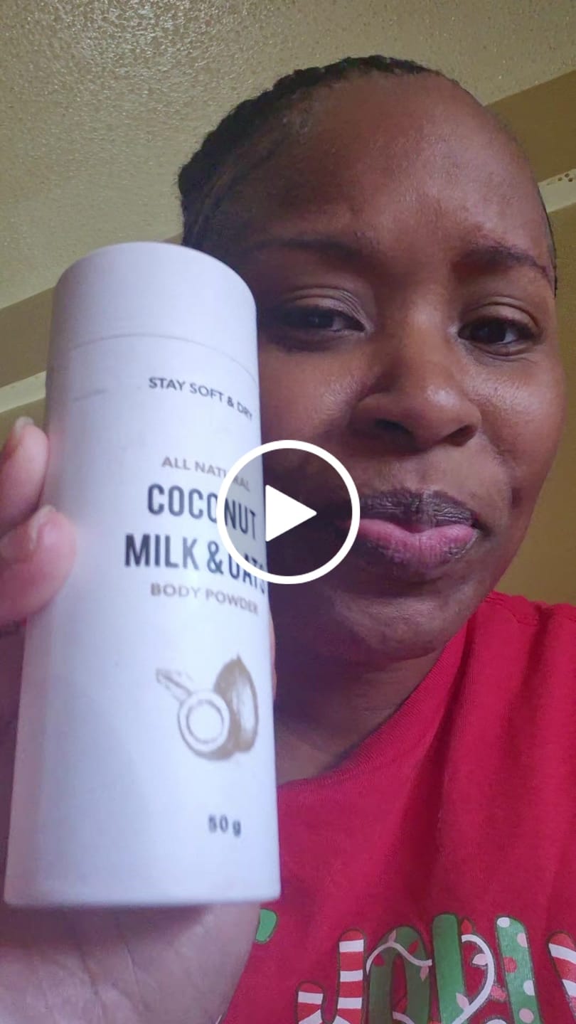 Customer video review of Talc-Free Coconut Milk & Oats Body Powder