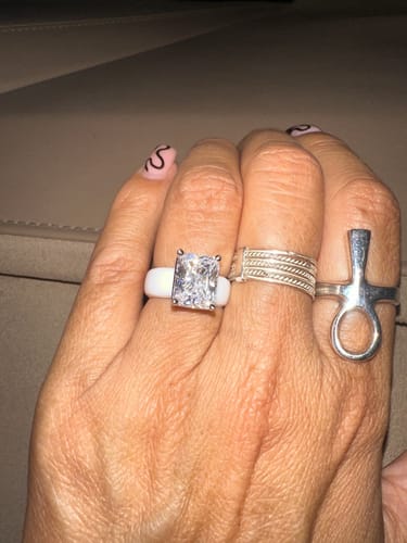 Sylver L. review of Silicone Ring – 10×8 mm Emerald Cut CZ | Patent-Pending Design - GlowStone Collection image 1 out of 2