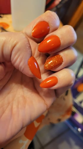 Customer photo review of D1469 Embers Flake Dip Powder