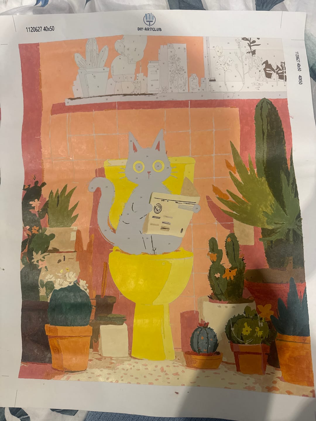 Customer photo review of The black cat on the toilet | Paint by Number