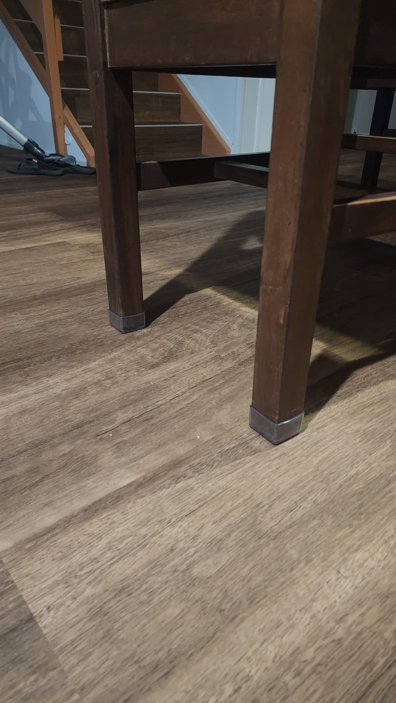 Customer photo review of Square Felt Silicone Chair Leg Protectors | Extra-Durable Chair Floor Protectors