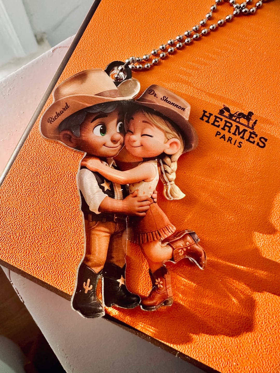 Customer photo review of Cartoon Style Countryside Couple Cowboy Cowgirl Car Accessories Personalized Hanger Ornament