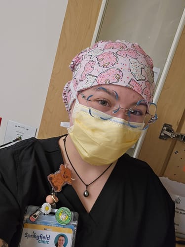 Customer photo review of DuoStyle Scrub Hat - Animal Cookies