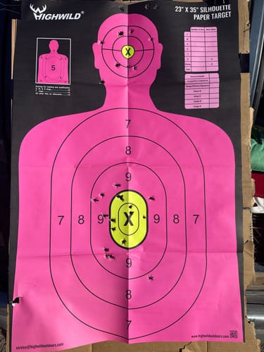 Customer photo review of Shooting Range Silhouette Paper Target - 23X35 Inches  (20 Pack, White & Black)