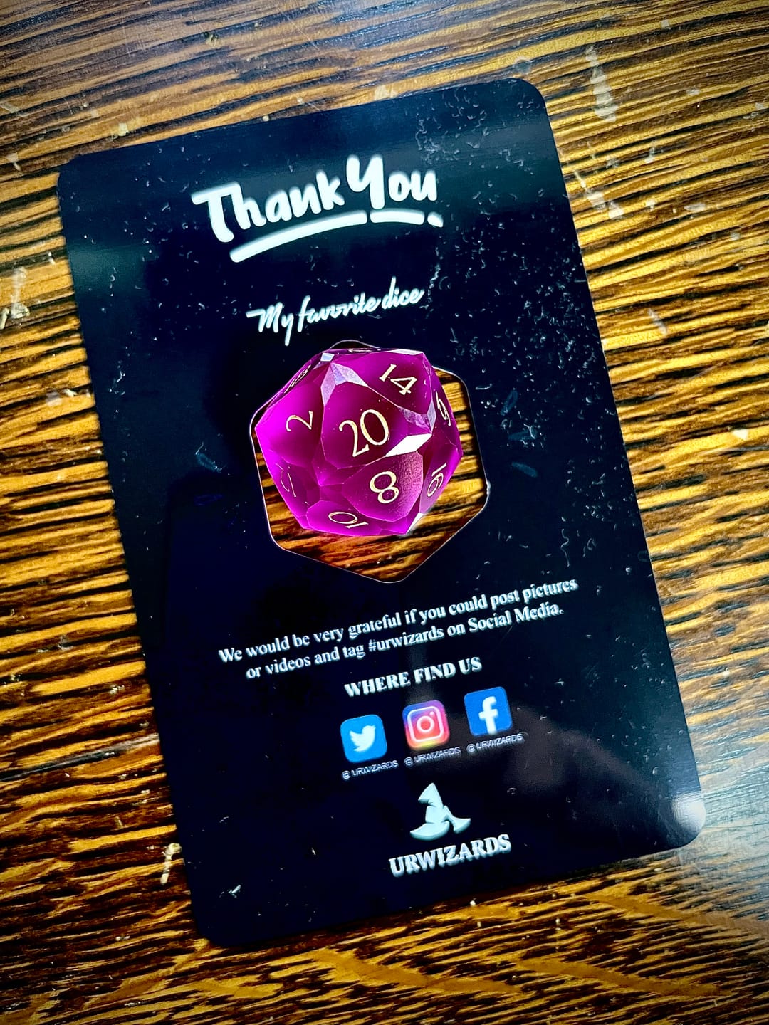 Customer photo review of URWizards D&D Resin Rainbow Candy Engraved Dice Set Multi-faceted Style