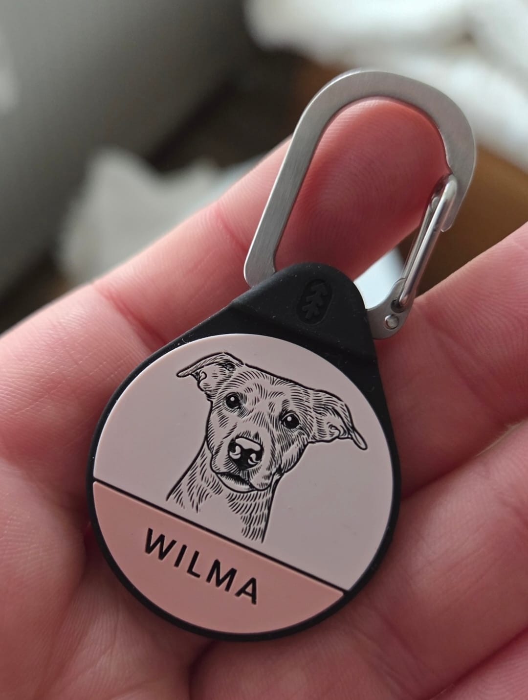 Customer photo review of Custom Portrait - Silent Dog ID Tag