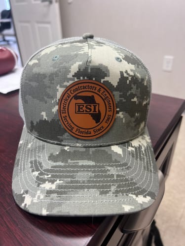 Customer photo review of Premium Custom Leather Patch Hats (Wholesale)