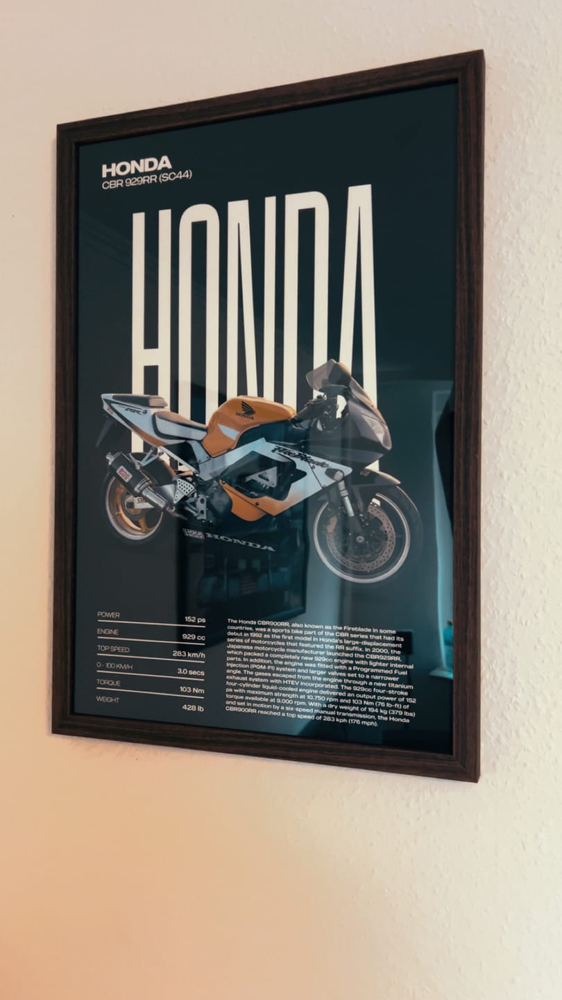 Customer photo review of Editorial Custom Motorcycle Poster