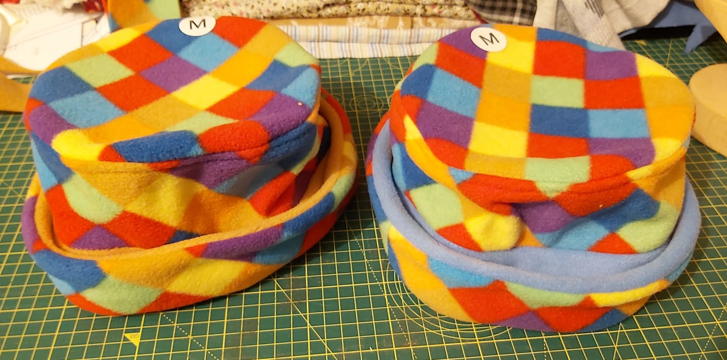 Customer photo review of Multicoloured Squares Anti Pill Polar Fleece Fabric