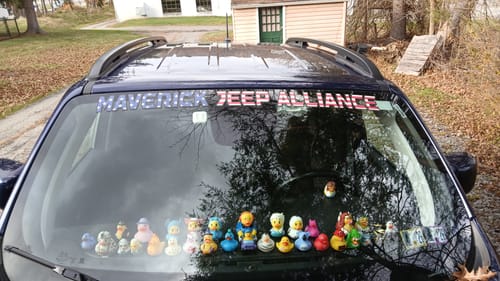 Customer photo review of American Flag Windshield Lettering