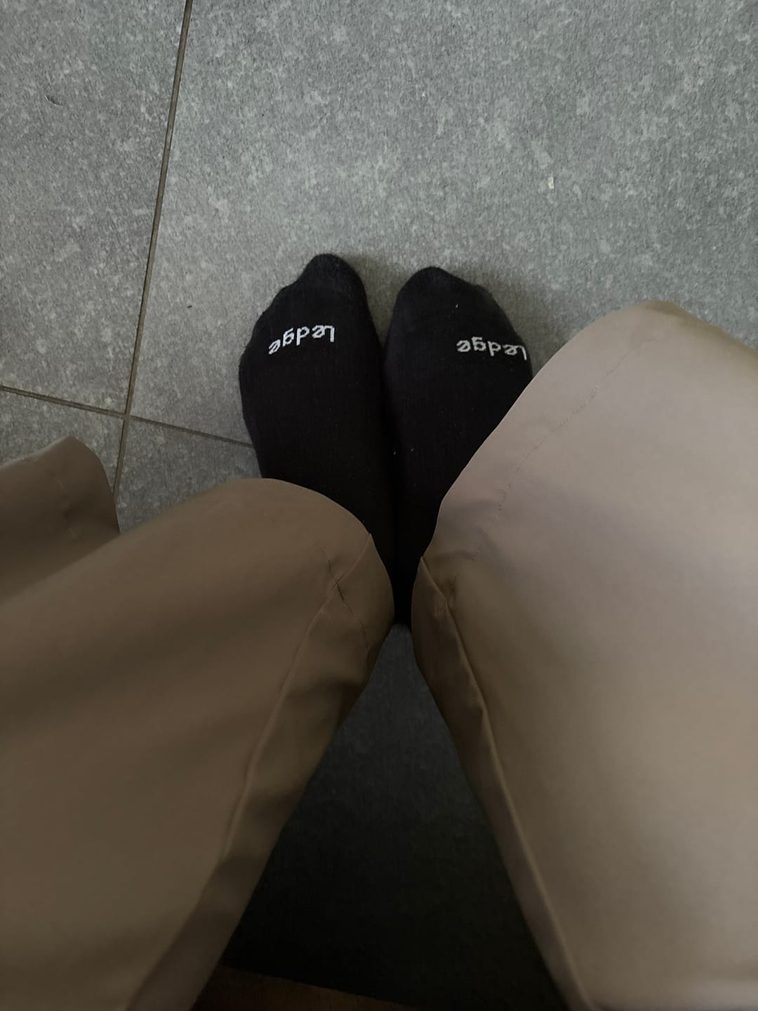 Customer photo review of Essential Compression Socks Black Dots