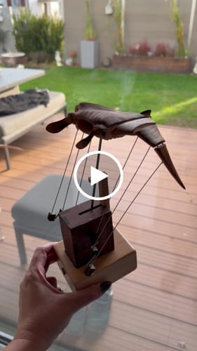 Customer video review of Handcrafted Wooden Manta Ray Automaton