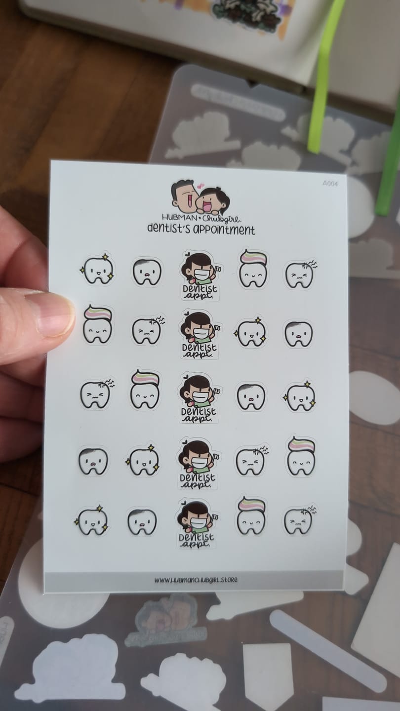 Customer photo review of Dentist Appointment Planner Stickers