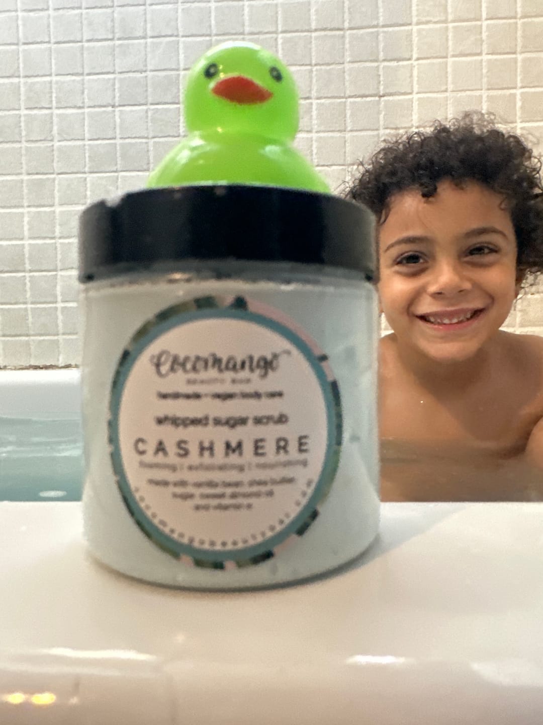 Customer photo review of CASHMERE Whipped Sugar Scrub with Shea Butter and Vanilla Bean