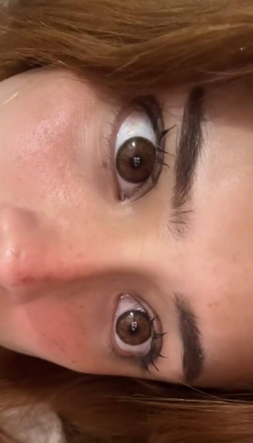 Customer photo review of Cyrene Hazel Prescription Colored Contact Lenses
