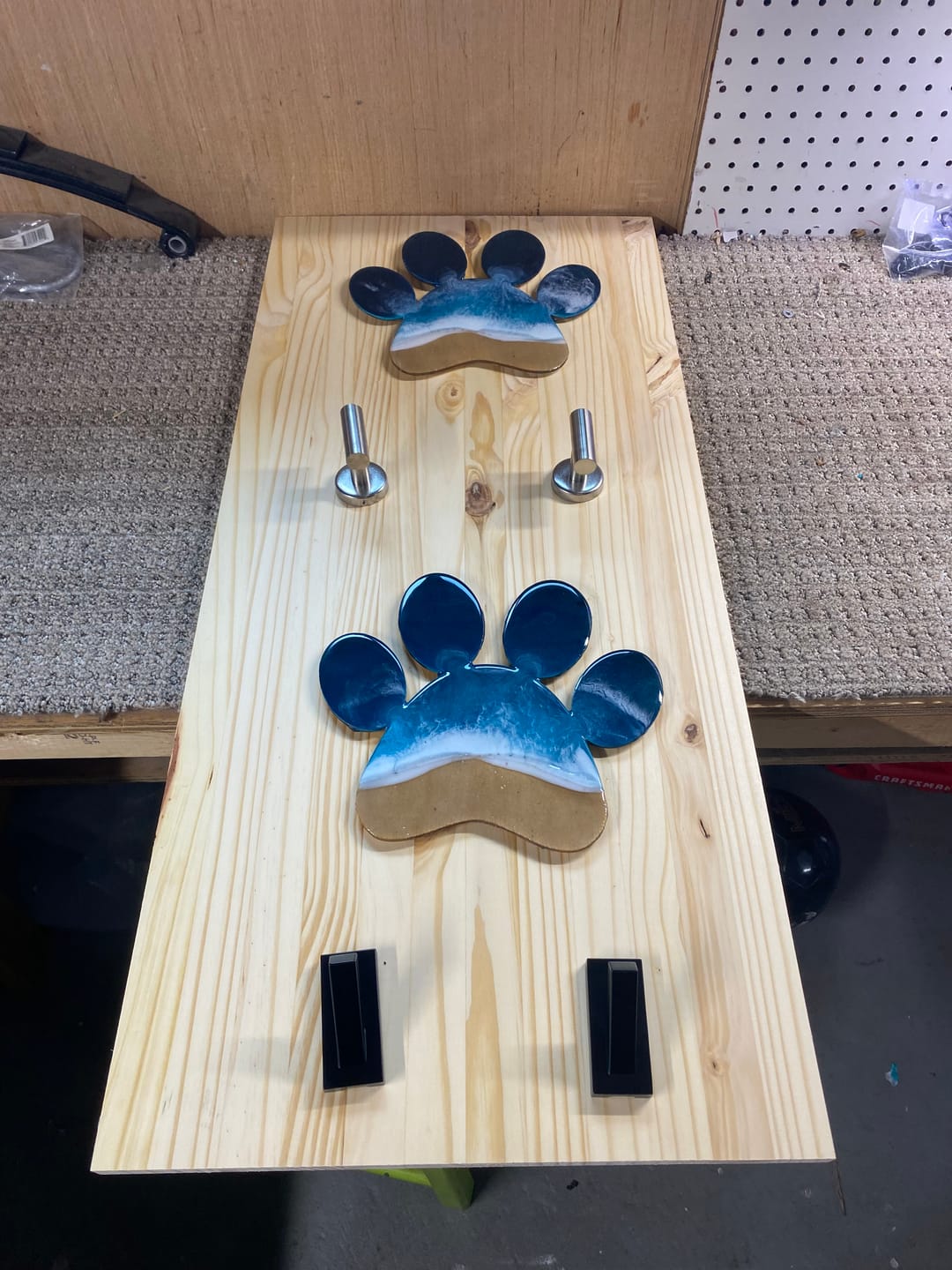 Customer photo review of Unfinished Wood Paw Print Shape - Pet Craft - up to 46"